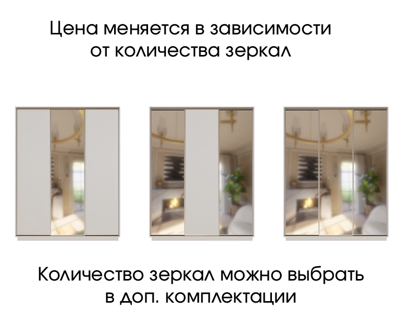 Шкаф-купе с зеркалом Сириус Графит